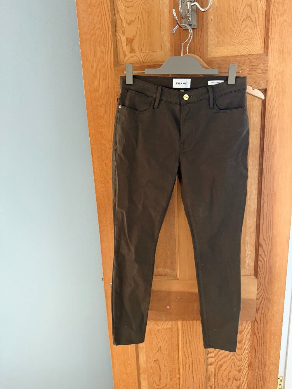 FRAME Le High Skinny Coated Brown Jeans Size 28